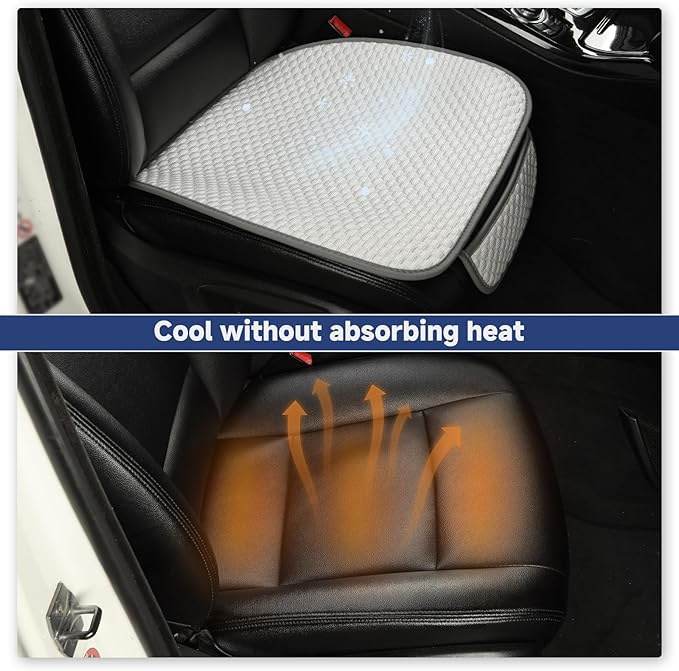 West Llama Car Seat Covers for Summer,Ice Silk Bottom Seat Covers for Cars Include 2 Piece Front Driver Seat Pad Mat Universal Fits 90% SUVs,Cars,Sedans(2Piece-White)