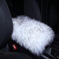 Frienda Furry Armrest Cover Auto Center Console Cover Car Soft Console Pad, Real Sheepskin Wool Soft Fluffy Auto Center Armrest Pad for Most Car Decoration Protector(Gray)