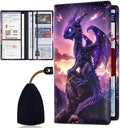 Car Registration and Insurance Card Holder for Women Men, Waterproof PU Leather Glove Box Car Organizer with Magnetic Shut, Vehicle Document Holder for Driver License,Cards, Cool Anime Dragon