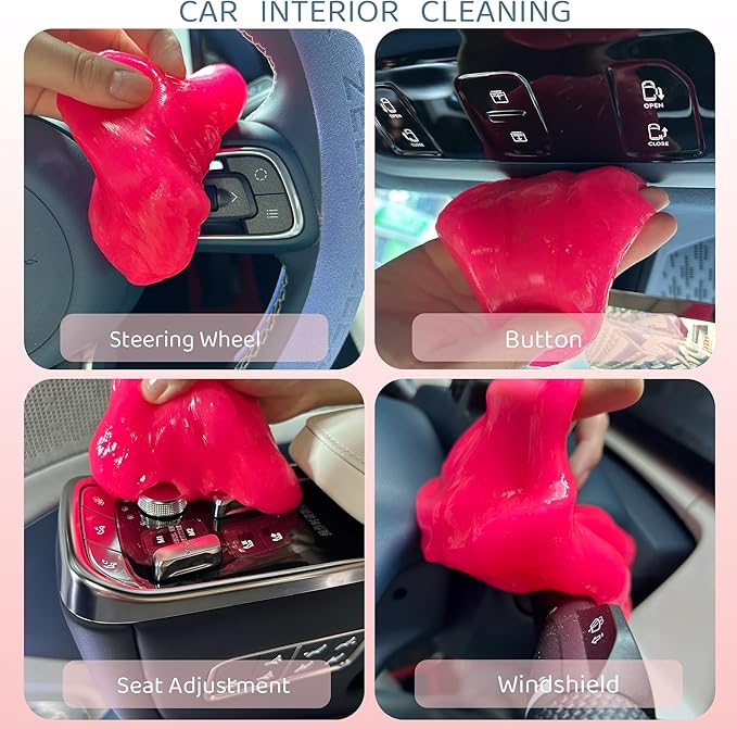 4-Pack Car Cleaning Gels Car Interior Cleaner Putty Slime Auto Detailing Tools Universal Dust Removal Cleaning Kit for Car Accessories Vents 3C Office Four Scented