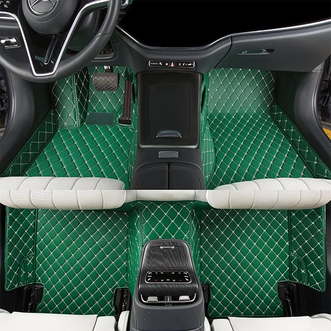 Luxury car Floor mats are for 99% of Vehicle Models,All Weather car Floor mats Provide Comprehensive Protection for Vehicles,Floor mats for car Personalized Customization! (Green Rice)