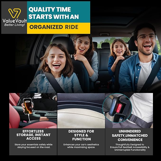 2Pcs Car Seat Gap Filler Organizer, Universal Gap Filler for Cars, SUVs & Trucks, Car blocker between seats to Prevent Essential Items from Falling, Car Gap Filler Designed for a Seamless interior Fit