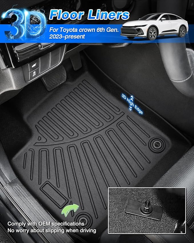 Cartist Floor Mats for Toyota Crown 2023-2025 2026, All Weather Cargo Liner for Crown Accessories Heavy Duty Car Mats, Car Accessories