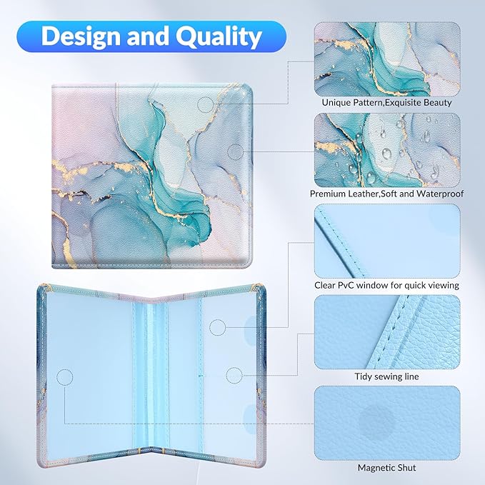 Pisypox Car Registration and Insurance Card Holder，Vehicle Glove Box Car Organizer，Accessories Case for Storing Driving Licences, Cards, Documents