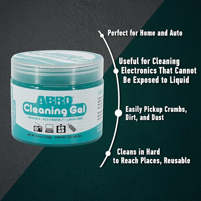 ABRO Car Cleaning Putty | Reusable Slime Removes Dust, Dirt, Crumbs | Multipurpose Vent, Cupholder, Keyboard Cleaner Gel