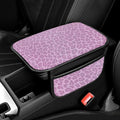 Forala Auto Center Console Pad PU Leather Car Armrest Seat Box Cover Protector Universal Fit (Pink)