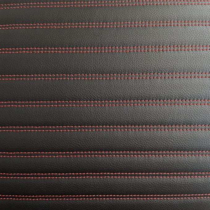 Custom Fit Car Floor Mats for Most Cars, SUVs, Trucks - Waterproof PU Leather All-Weather Floor Liners - Durable Anti-Slip Interior Car Accessories to Protect Vehicle Floors (Black Red Strip)
