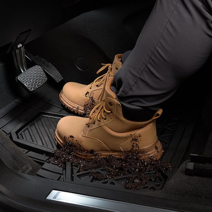 Dickies 3-Piece Black Adjustable-Runner Truck Floor Mats, Heavy-Duty Mats for Trucks — Black