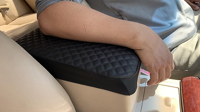 it's us Center Console Armrest Cover for Ford F150 (2015–2024) 40/20/40 Jump Seat, Fits F250 F350 F450 2017–2025, Waterproof Synthetic Leather Console Lid Protector, Black