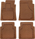 Universal Trim-to-Fit Car Floor Mats for Cars Trucks SUVs Rubber Non-Slip Waterproof All Weather Protection Floor Liner-Gold