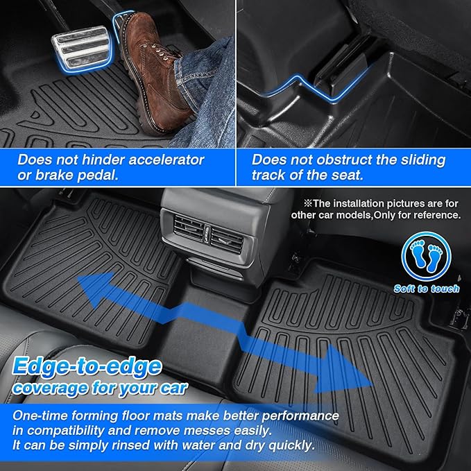 GLE350 Floor Mats - Fit for Mercedes Benz GLE 2020-2025 2026 (No for Coupe/AMG), All Weather Floor Mats & Cargo Liner for GLE350/GLE450 Accessories, Heavy Duty Waterproof