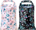 2 Pcs Hanging Car Trash Bag Collapsible Garbage Can Waterproof Small Trash Can for Woman Back Seat Car Accessories Bag Cute Polyester Bin for Boho Flower Theme Decor