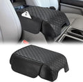 JOYTUTUS Center Console Cover Compatible with 2015-2020 F150, 2017-2022 F250 F350 F450, 2018-2024 Ford Expedition, Leather Armrest Cover Center Console Cushion with Side Pockets (Bucket Seat Only)