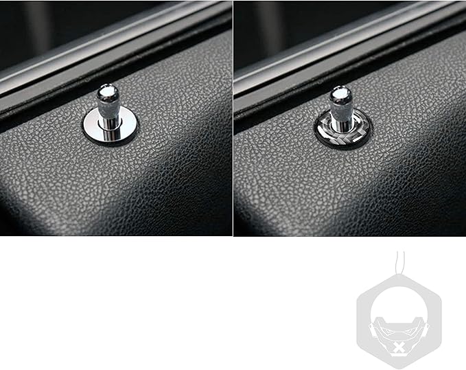 NVCNX Real Premium Carbon Fiber for Chrysler 300 Accessories 2015-2023 2016 2017 2018 2019 2020 2021 2022 S/C/Limited/Touring Car Door Lock Pin Ring Cover Interior Trim Sticker Decal 4PCs