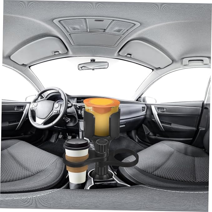 Happyyami Rotatable Car Cup Holder Expander Adapter with Angle Non Slip Vehicle Mounted Drink Holder Rack for Cup Storage and Dining Convenience