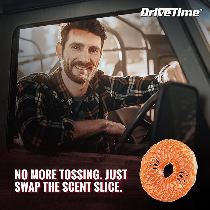 Drive Time Truck Puck Refill - High Range Cedar Fragrance Premium Long-Lasting Car Air Freshener, Odor Eliminator/Deodorizer