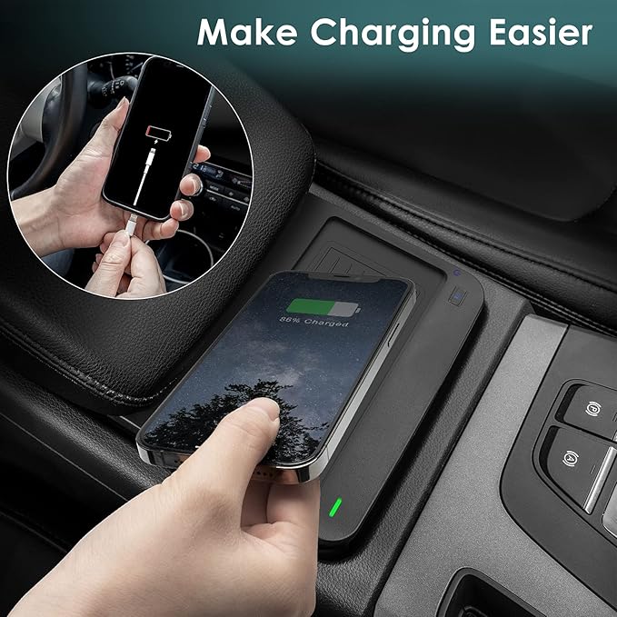 COTAZA Car Wireless Phone Charger for Audi Q5 2018-2024/SQ5 2018-2022 2024 Center Console,Charging Pad Mat for Audi Q5 SQ5 2018 2019 2020 2022 2023 2024 Accessories Interior (Not fit SQ5 2023)