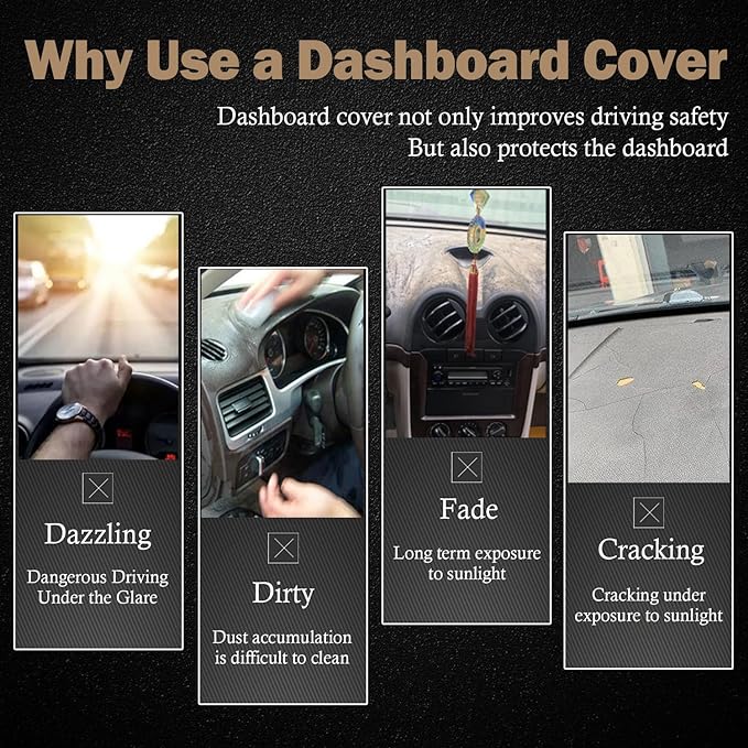 KEYOOG Dashboard Cover Dash Mat Fit for to-yota Camry 2024-2018 (Without HUD Models),Car Dash Board Mat Anti-Glare Carpet,Non-Slip Pad Sunshield Protector (Flannel)
