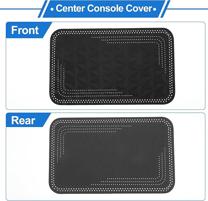 Car Center Console Cushion Pad 12.59"x7.87" Center Console Cover Armrest Seat Box Cover Faux Leather Black