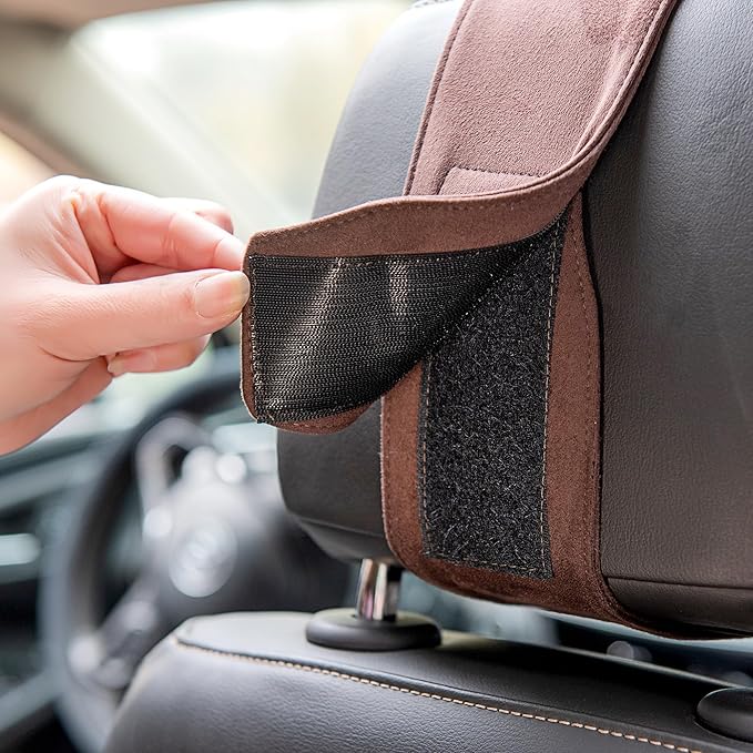 Forbell Car Headrest Pillow –Premium Memory Foam Ergonomic Car Pillow for Head Support & Comfort, Soft Washable Cover, Ideal for Long Drives and Travel