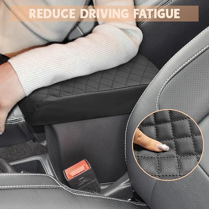 Center Console Cover Compatible with Ford Ecosport 2018-2022 Leather Armrest Box Cushion Cover Middle Console Pad