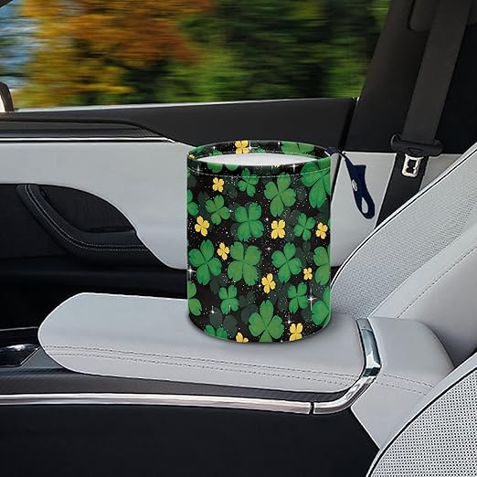 Car Trash Can with Hanging for Back Seat, Car Accessories for Women Men Automotive Garbage Cans Vehicle Trash Can for Truck SUVSt. Patrick