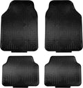 FH Group Automotive Floor Mats - Heavy-Duty Metallic Rubber Floor Mats for Cars, Universal Fit Full Set, Climaproof Floor Mats, Trimmable Floor Mats for Most Sedan, SUV, Truck Floor Mats Black