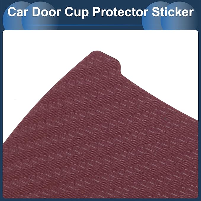 3D Car Door Handle Scratch Protector, 84x94mm Removable Magnetic Car Door Handle Protective Film Wine Red, 4 Pcs