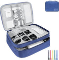 Electronics Travel Organizer,Large Double Layer Portable Waterproof Travel Organizer Bag for Charging Cable Storage,Ipad,Power Bank,Hard Drive,for Travel,Business,5pcs Cable Ties-Navy Blue