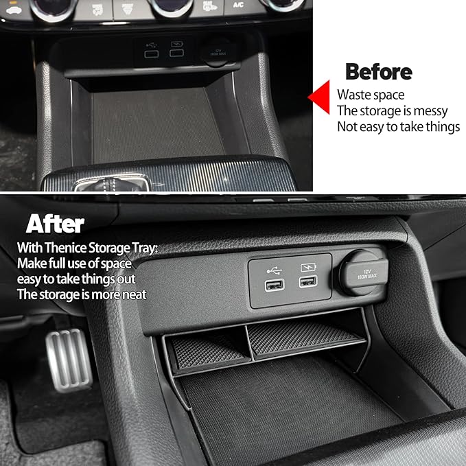 Thenice for 11th Gen Civic Center Console Organizer Caddy Glove Storage Box Compatible with Honda Civic 2022 2023 2024 2025