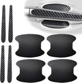 gunhunt 8 PCS Door Handle Scratch Protectors, Carbon Fiber Handle Cover Anti Scratch Stickers, Door Handle Cups Protective Film Bowl Sticker (Black)