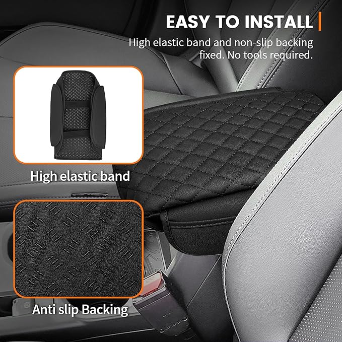 Custom for Center Console Cover 2026 2025 Subaru Forester Armrest Cover Accessories PU Leather Armrest Seat Box Cover Protector with Pockets Storage Bag