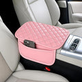 DSCARCovers Upgraded Car Center Console Cover Pink,Microfiber Leather Car Armrest Cover Cushion with 2 Storage Bags,Universal Car Armrest Storage Box Car Interior Accessories for Most Vehicles (Pink)