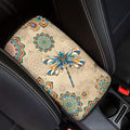 Dragonfly Print Car Center Console Armrest Cover Boho Mandala Flower Print Armrest Box Protector Cover Universal Fits Truck Sedan SUV, Auto Interior Decor