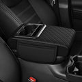 YORKNEIC Upgraded Car Center Console Cover with Cup Holder 2 Storage Bags - Faux Leather Arm Rest Cover Fit for Ford Escape,Middle Console Cover Multi-Functional Car armrest Cushion(Black)
