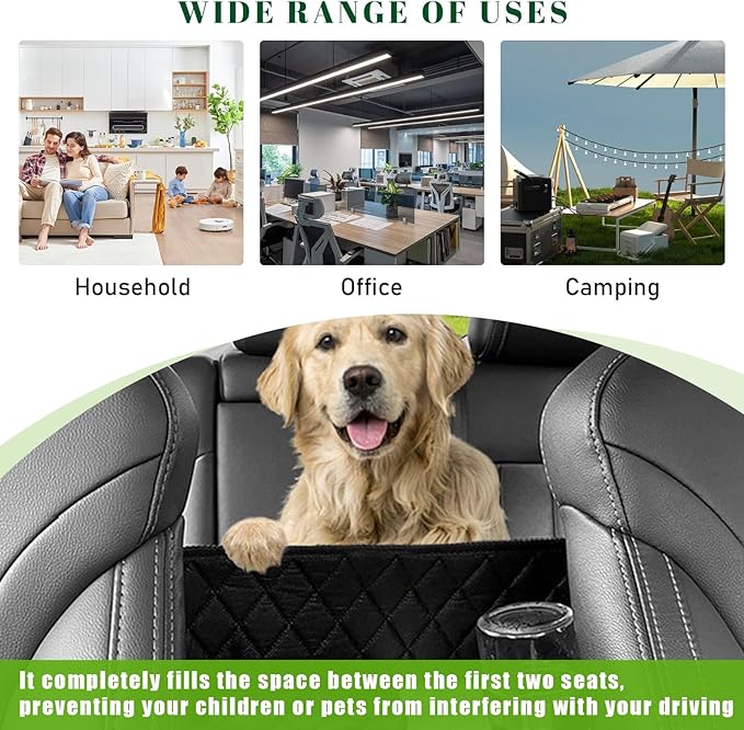 Car Purse Holder Between Seats, Leather Auto Front Seat Handbag Organizer Pocket, Universal Large Capacity Seat Bag Box Storage, Vehicle Interior Backseat Barrier for Kids Pet