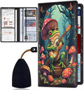 Car Registration and Insurance Card Holder for Women Men, Waterproof PU Leather Glove Box Car Organizer with Magnetic Shut, Vehicle Document Holder for Driver License,Cards, Frog Playing Guitar