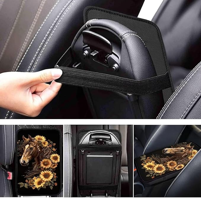 Biyejit Car Center Console Armrest Cushion Cover Pad Car Interior Decor Accessories Universal Fit for Sedan, Truck, SUV