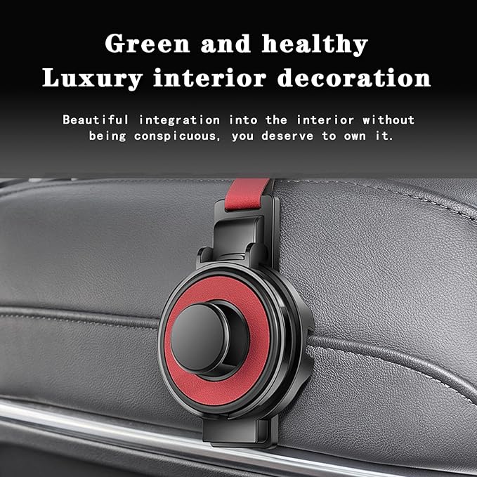 Car Headrest Hook - 2 in 1 Multifunction Phone Holder & Cup Holder, Back Seat Organizer with Sturdy Anti-Slip Design for Phones, Bags, Cups - Universal for Most Vehicles (Red-1PC)