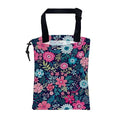 KXWQTRDD Car Garbage Bag Abstract Blue Pink Flowers Hanging Canvas Car Trash Bag Waterproof Drawstring Car Back Seat Organizer for Car Back Front Seat Console with Adjustable Buckle