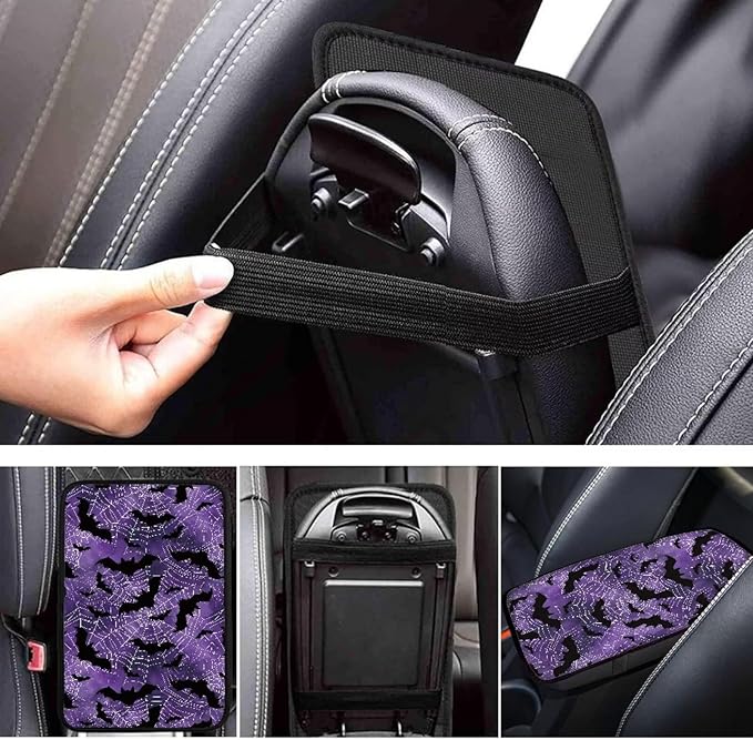 Horeset Bat Car Armrest Cover Cushion Pad Auto Accessories Cheetah Center Console Armrest Protector