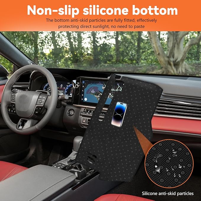 Dashboard Cover for 2025 2026 Toyota Camry, Non-Slip Dashboard Protector & Sunshield, UV-Blocking, Anti-Glare, Fade-Resistant Dash Mat Pad (with HUD Black Edge)