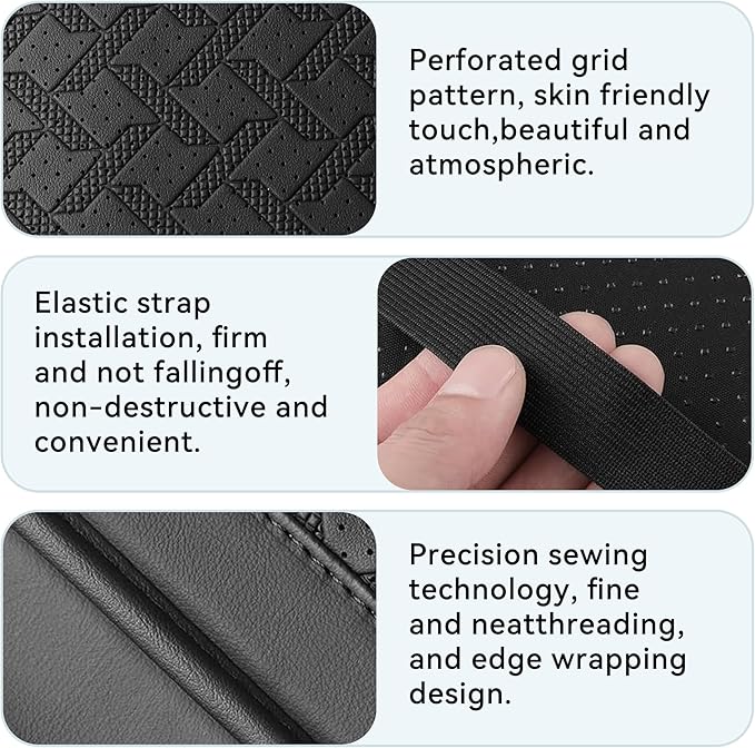 Car Armrest Cushion, Leather Soft Vehicle Center Console Cover with 2 Storage Bag, Breathable Automotive Interior Arm Rest Protection Pad Accessories, Universal for SUV Sedan Truck(Orange)