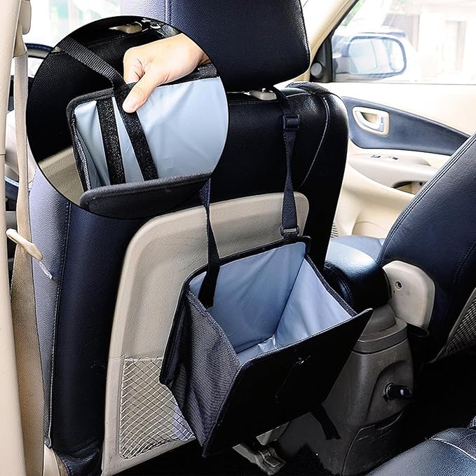 Car Trash Can, Foldable Car Trash Bag Hanging, 7L Large Capacity Waterproof Car Garbage Bag for Car Interior Keeping Tidy, Multifunctional Car Storage Bag, Car Interior Accessories (Large)