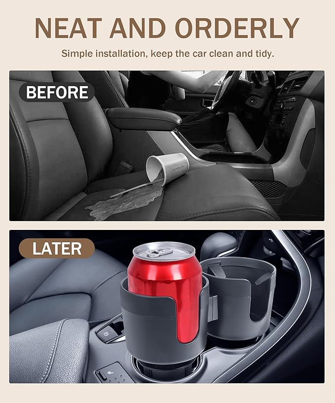 2-in-1 Cup Holder Expander,Multifunctional Car Cup Holder Expander Adapter for Car with Expandable Insert, Fits Yeti,Car Accessories