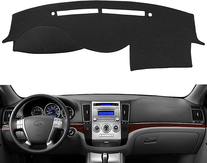 Dash Cover Mat Custom Fit for Hyundai Veracruz Dashboard Pad Cap Carpet Protector K272 (Black)