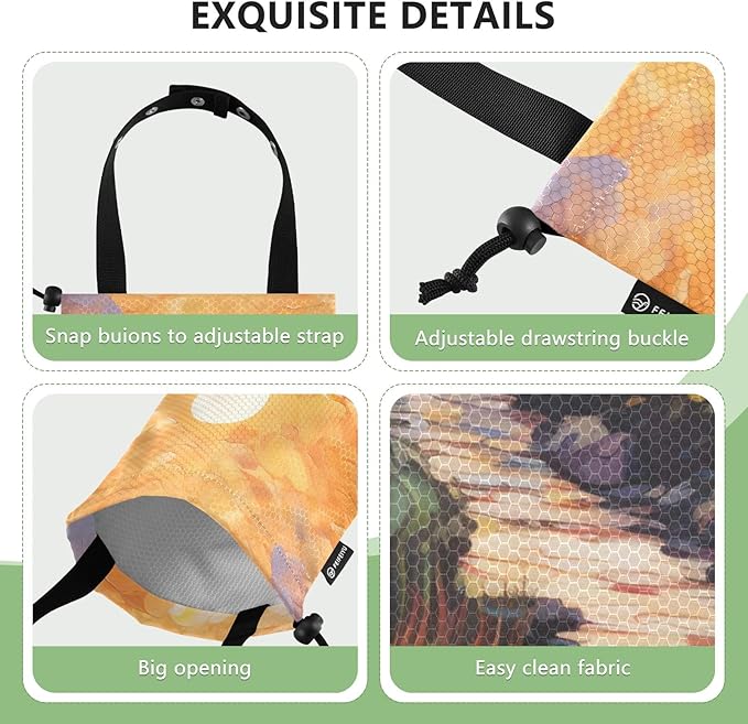 ALAZA Hanging Car Trash Bags Garbage Bag Trash Can for Back Seat Small Sunset Field Washable Storage Bag Retractable 2 Pack