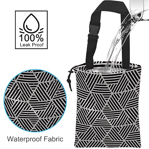 Car Trash Bag Hexagonal Geometric Car Garbage Bag Hanging Car Trash Can for Back Seat with Drawstring, Waterproof Garbage Bags for Car Accessories Vehicle Travelling Camping Outdoor
