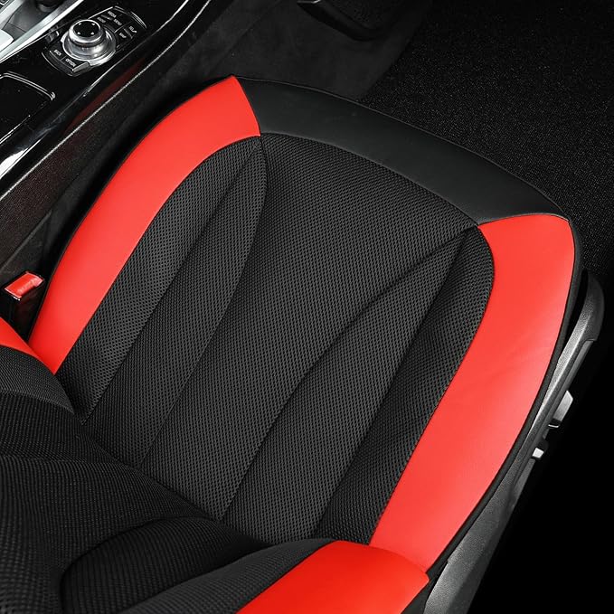 GIANT PANDA Fit Kia Sportage Forte Telluride Sorento Seltos Soul K5 NIRO Carnival Front Car Seat Cover, 3D Air Mesh Breathable Seat Protector (Red 2-Pack)