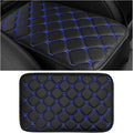 Car Center Console Cushion Pad, Anti-Scratch PU Leather Auto Armrest Seat Box Protector, Waterproof Arm Rest Protection Cover Interior Decoration for SUV Sedan Truck (Blue)